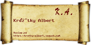 Krátky Albert névjegykártya