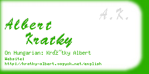 albert kratky business card